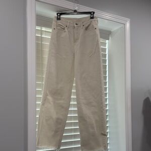 Old Navy Cream Straight Leg Jeans